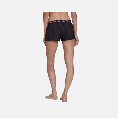 Adidas Branded Beach Women's Swim Shorts -Black/White