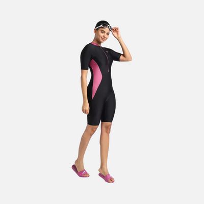 Speedo Essential Panel Adult Women Swimwear Knee suit -Black/Hotmauve