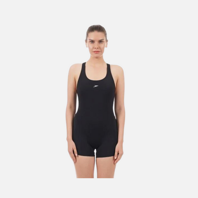 Speedo Myrtle Racerback Legsuit Women's Swimwear -Black/White