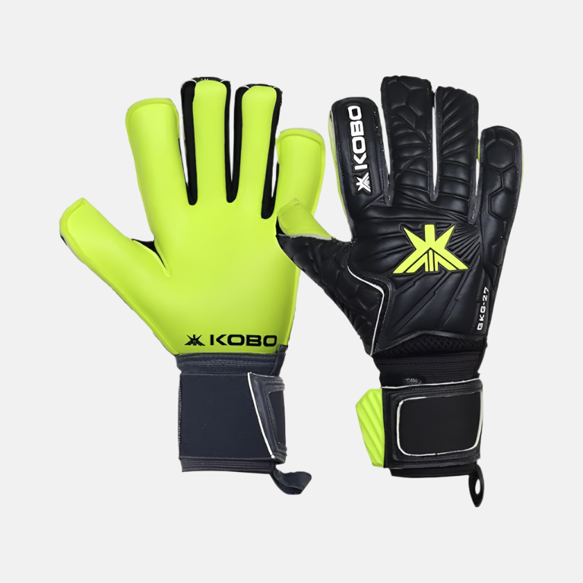 Kobo GKG 27 Football Goal Keeper Gloves Adult Black Neon Gambol
