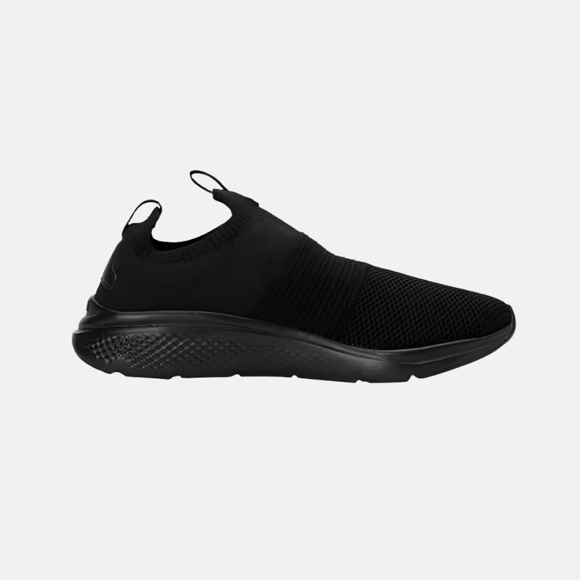 Black slip on running shoes shop