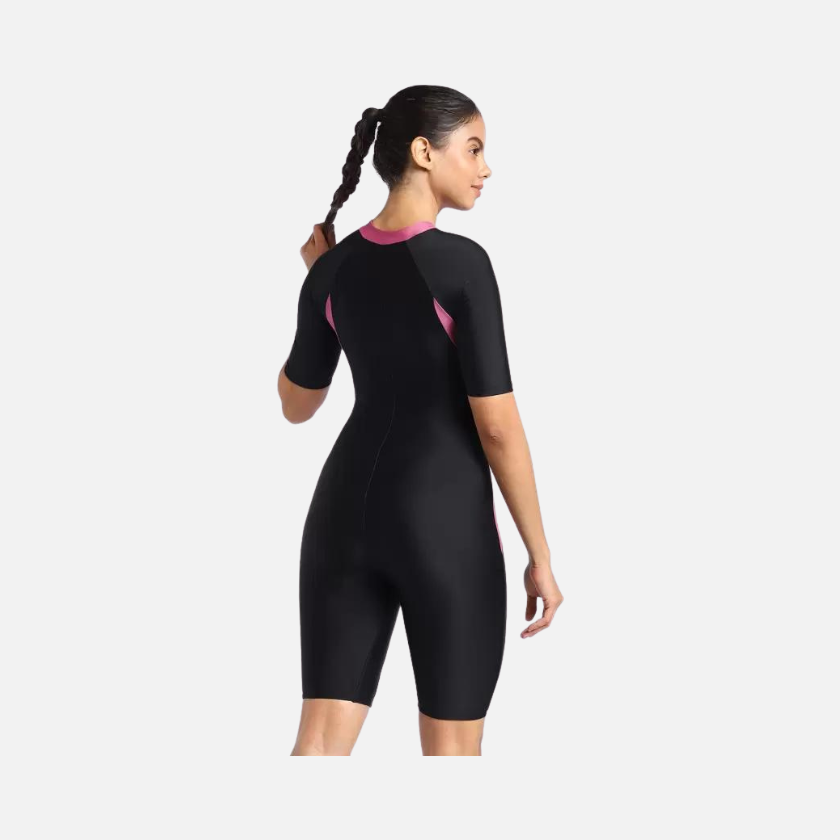 Speedo Essential Panel Adult Women Swimwear Knee suit -Black/Hotmauve