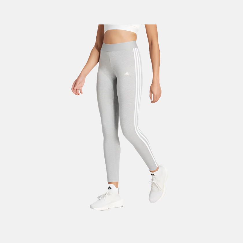 Adidas Stripes Women's Tights -Medium Grey Heather/White