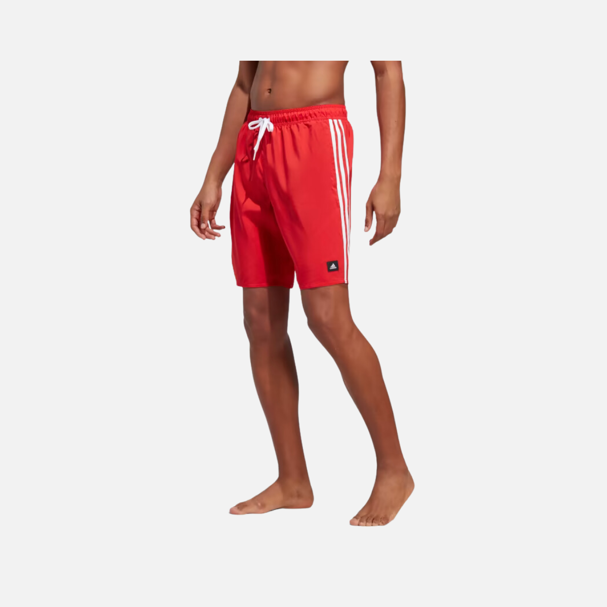 Adidas 3 Stripes CLX Men's Swim Short -Better Scarlet / White