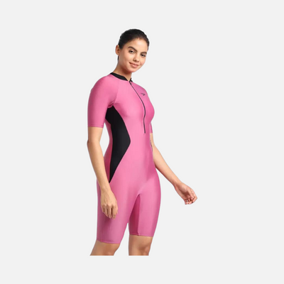 Speedo Essential Panel Adult Women Swimwear Knee suit -Hotmauve/Black