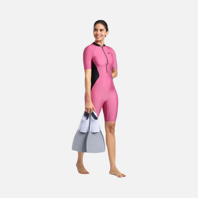 Speedo Essential Panel Adult Women Swimwear Knee suit -Hotmauve/Black