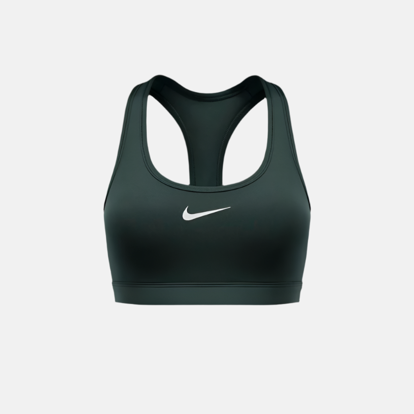 Nike Swoosh Medium-Support Padded Women's Sports Bra -Vintage Green/White