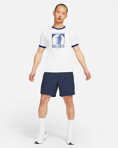 Nike Dri-Fit Mens T-shirt -White/Deep Royal Blue