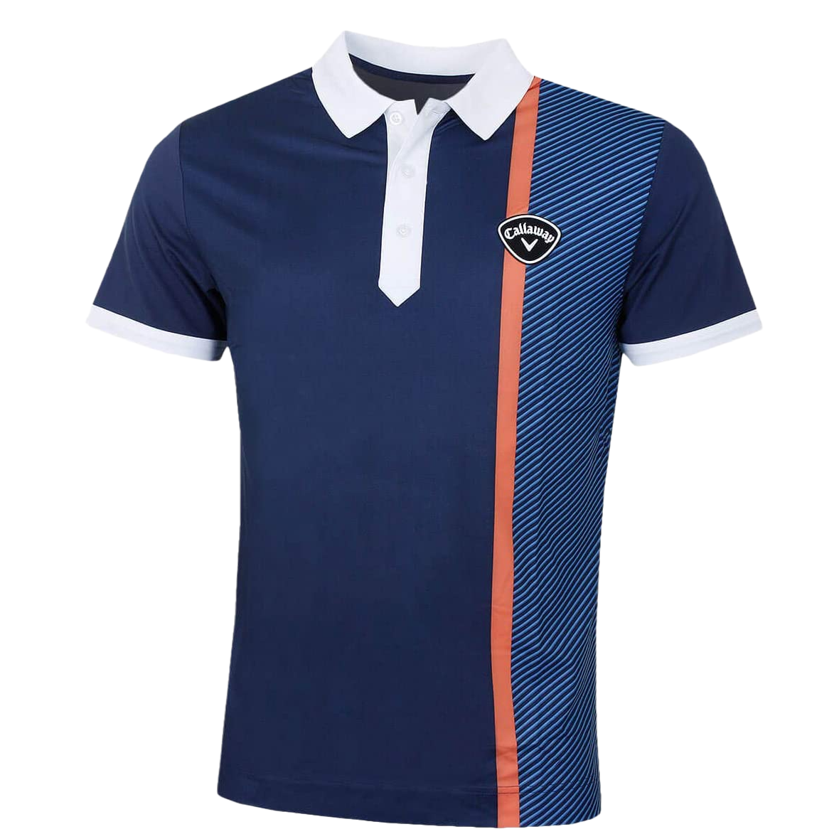 Callaway Mens X Bold Linear Print Polo T shirt CGKS90A8 Dress Blue Gambol