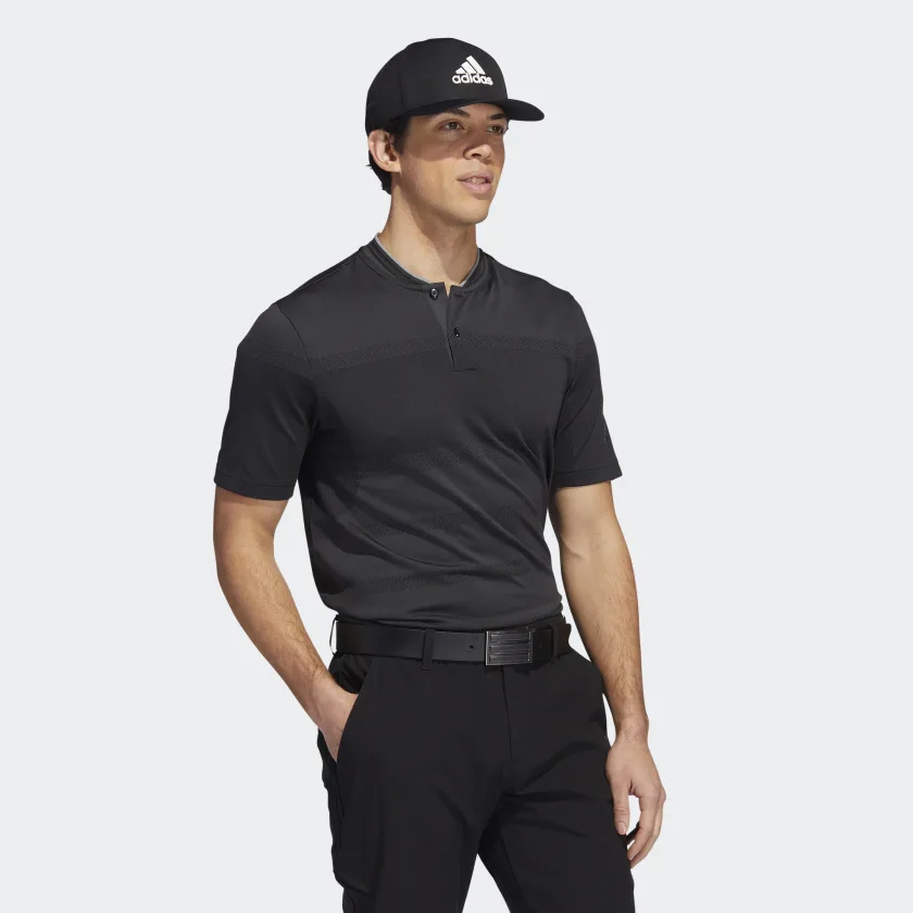 Adidas Statement Seamless Primeknit Polo Mens T-shirt -Black