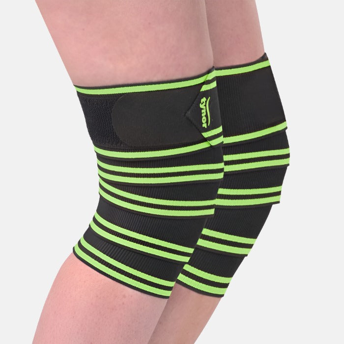 Tynor Weight Lifting Knee Wrap -Green/Orange