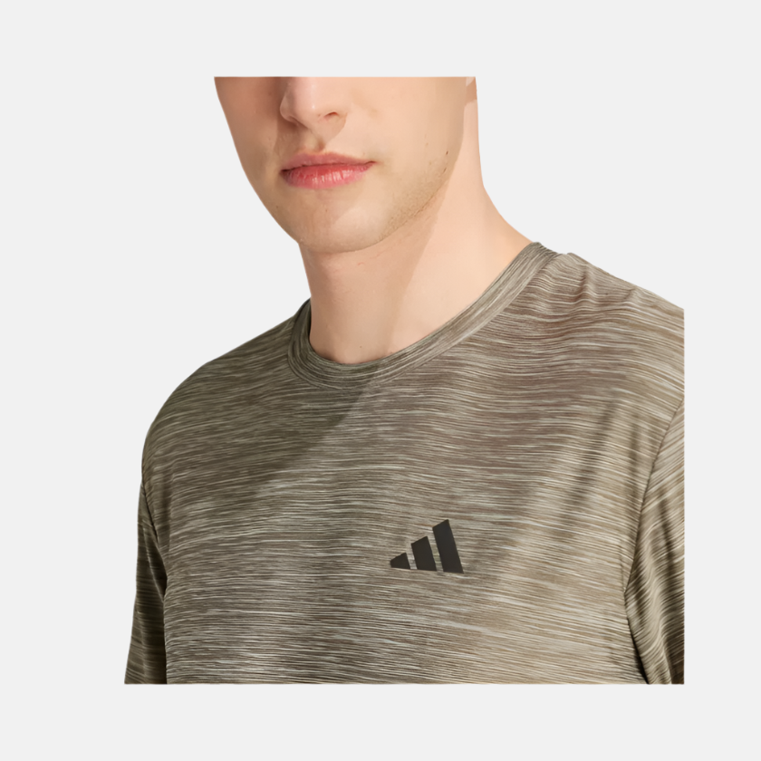 Adidas Train Essentials Stretch Men's Training T-shirt -Shadow Olive Mel. / Black