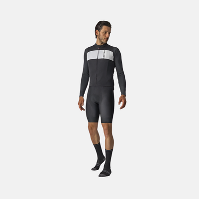 Castelli Prologo 7 Long Sleeve Mens Cycling Jersey -Light Black/Silver Gray/Ivory