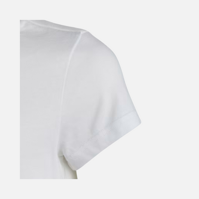 Adidas Essentials Big Logo Kids Girls Cotton T-shirt (7-15 Year) -White/Black