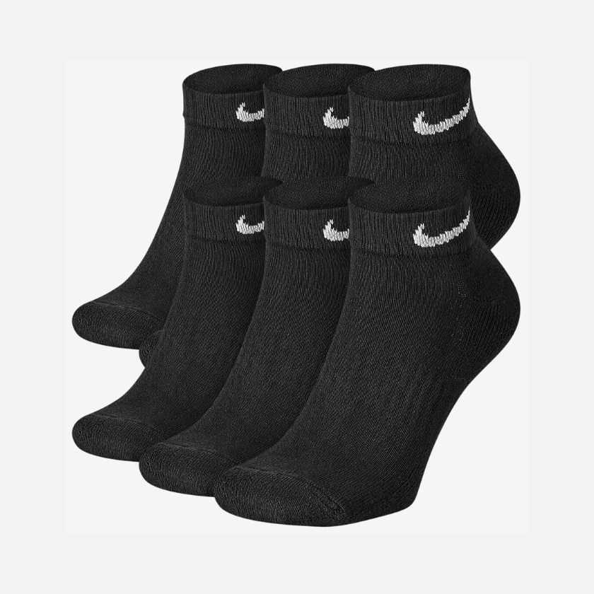 Nike Everyday Cushioned Training Low Socks (6 Pairs) - Black/White