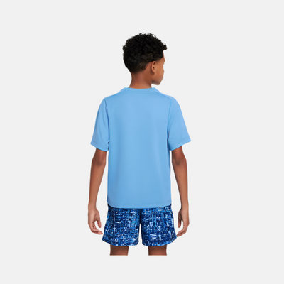 Nike Dri-FIT Multi Older Kid's Boy Short-Sleeve Top -Blue Beyond