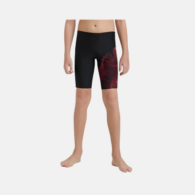 Speedo Endurance10 Tide Print Sports Gala Logo Boy's Jammer -Black/High Risk Red