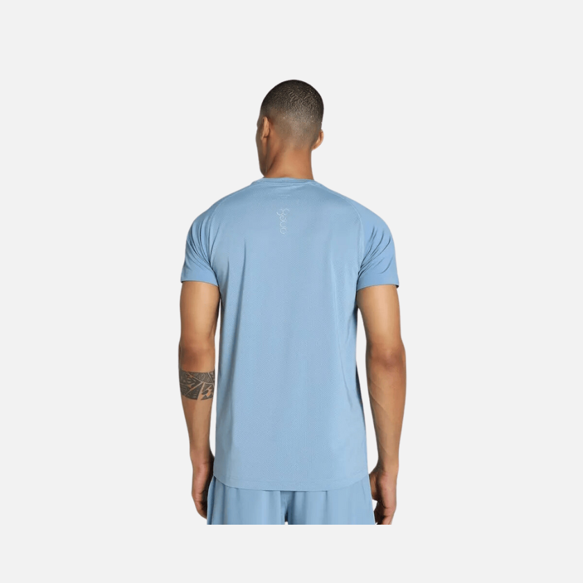 Puma Printed Cotton Round Neck Men's T-Shirt -Zen Blue