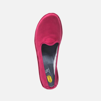 Vibram ONEQ Slipon Velvet Women's Casual Shoes-Red/Black