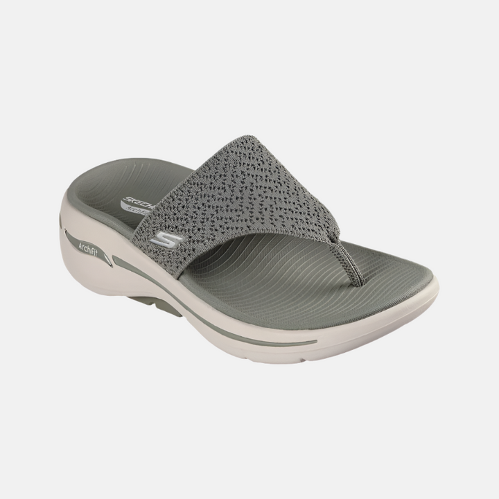Skechers Go Walk Arch Fit Women's Lifestyle Slippers – Olive – Gambol