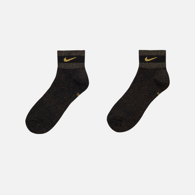 Nike Everyday Essentials Metallic Ankle Socks (1 Pair) -Black/Metallic Gold/Buff Gold