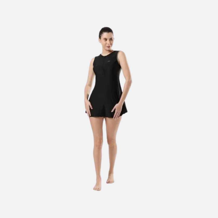 Speedo Closedback Swimdress with Boyleg -Black
