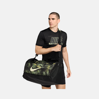 Nike Brasilia Duffel Bag 60L -Oil Green/Black/Coconut Milk