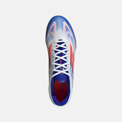 Adidas F50 League Unisex Football Turf Shoes -Cloud White/Solar Red/Lucid Blue