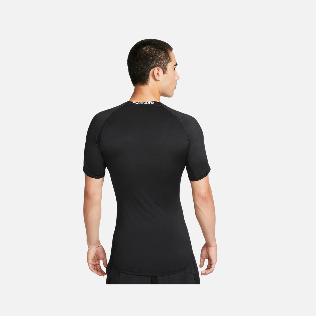 Nike Pro Men's Dri-FIT Tight Short-Sleeve Fitness Top -Black/White