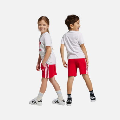 Adidas Adicolor Shorts and T-shirt Kids Set (3-7 Year) -Better Scarlet