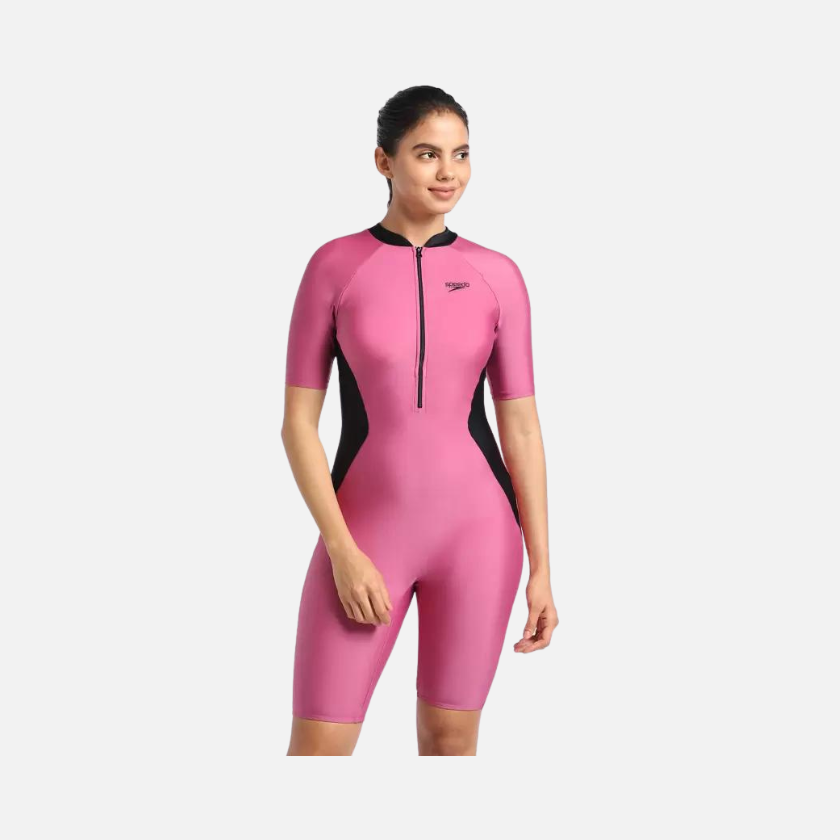 Speedo Essential Panel Adult Women Swimwear Knee suit -Hotmauve/Black