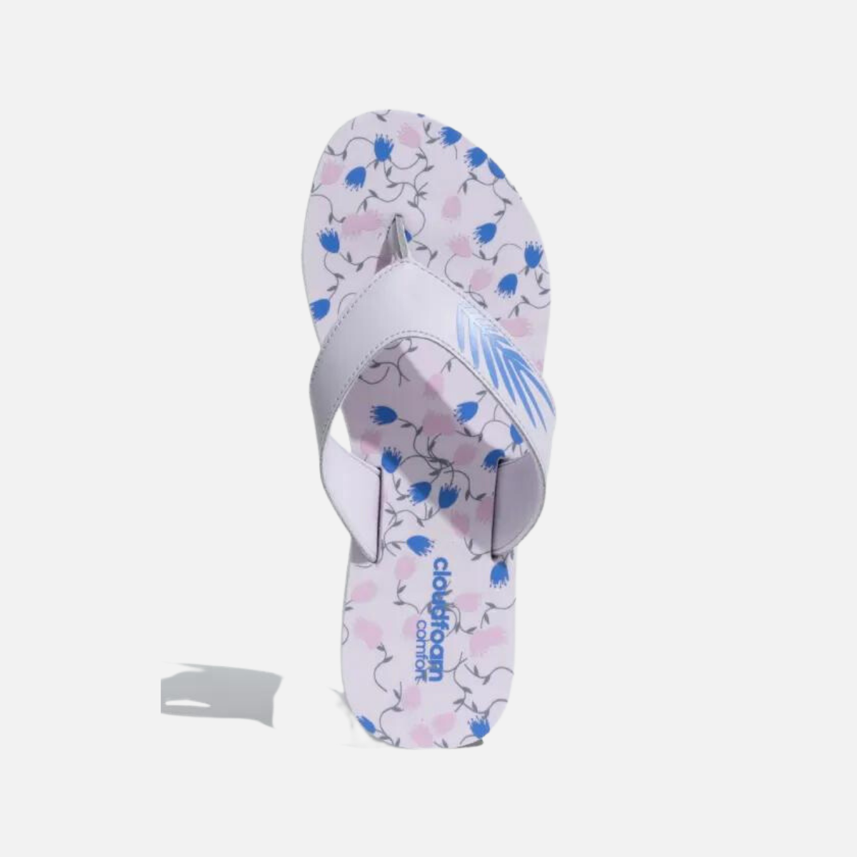 Adidas Cloudfoam Women Sportswear Slide-Silver Dawn/Silver Violet/Bliss Lilac/Blue Fusion