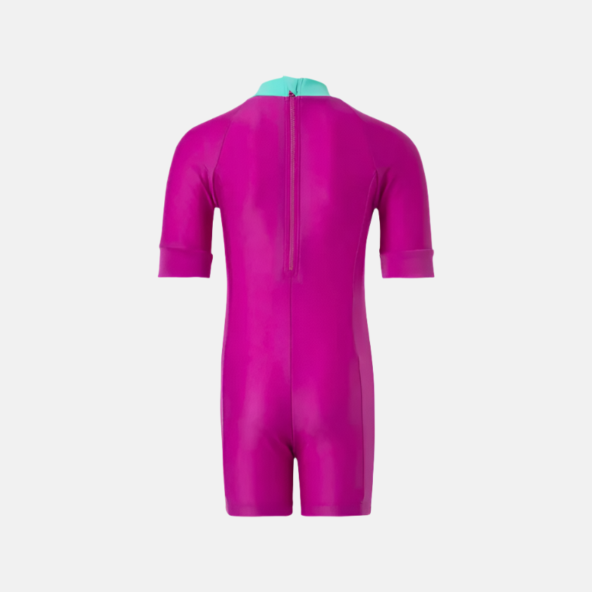 Speedo Endurance10 Essential All In One Girl's  Legsuit -Diva/Neon Violet/Arctic Glass