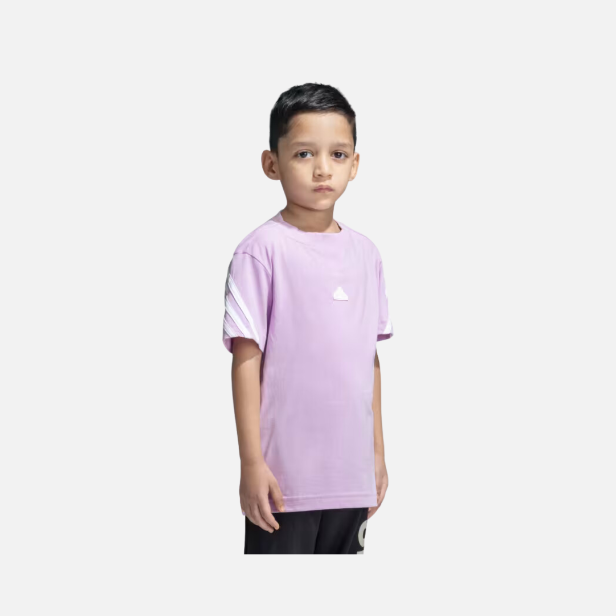 Adidas Future Icons 3 Stripes Kids Unisex T-shirt (7-15 Years)-Bliss Lilac/White