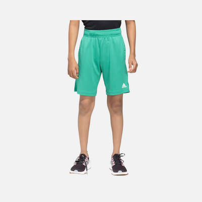 Adidas Logo Kids Boys Shorts (7-16 Year) -Court Green