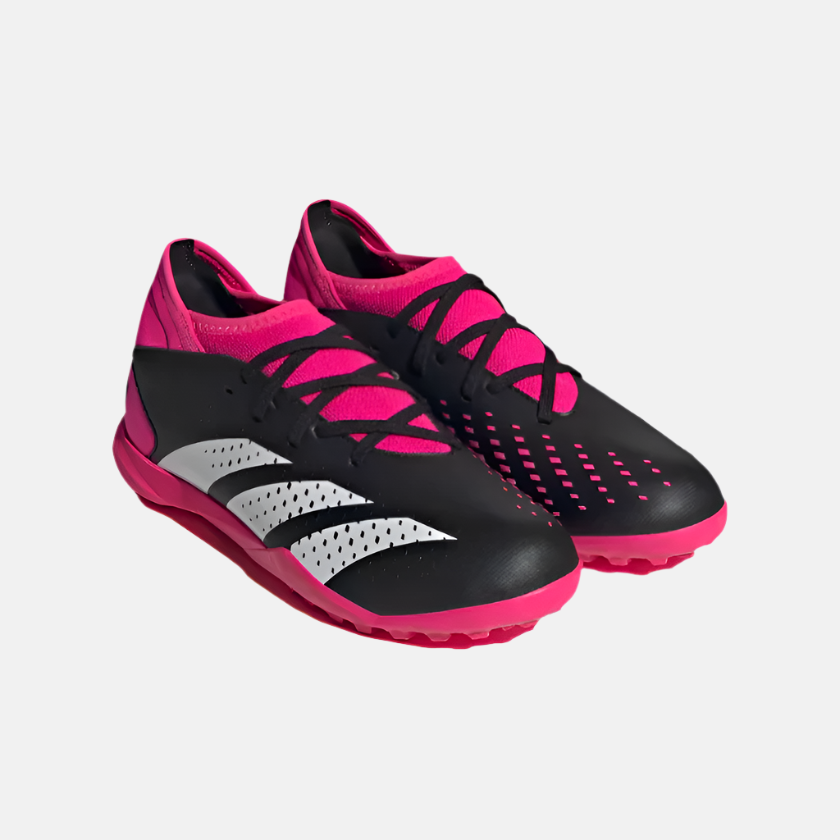 Adidas Predator Accuracy.3 Kids Unisex Football Turf Shoes (4-7 Years) -Core Black/Cloud White/Team Shock Pink 2