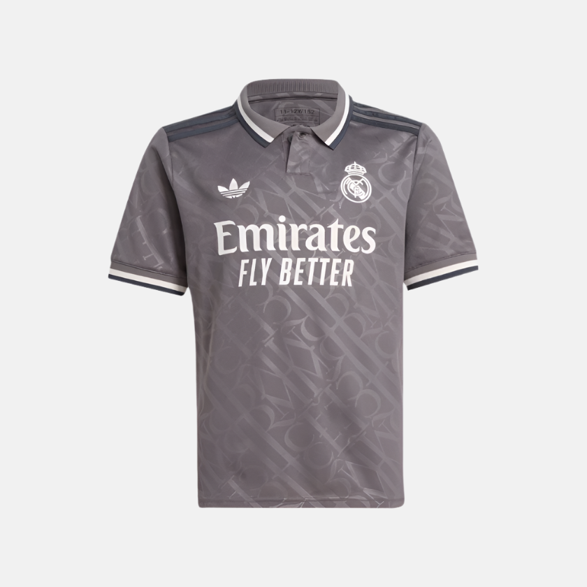 Adidas Real Madrid 24/25 Third Kids Boy Football Jersey (7-16Year) -Charcoal