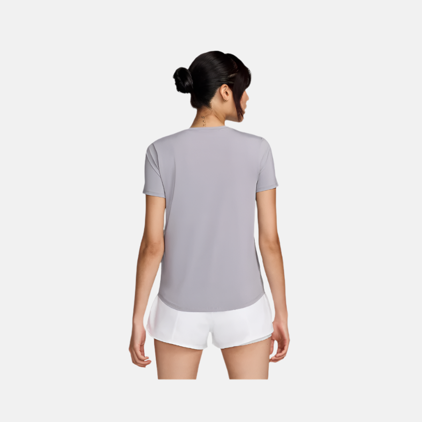 Nike One Women's Dri-FIT Short-Sleeve Top -Cement Grey/Pale Ivory/Cement Grey