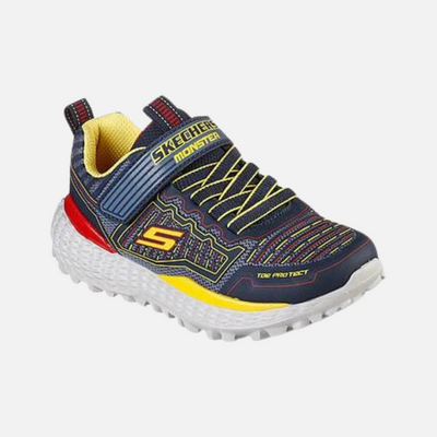 Skechers  Monster-Troniko Kids Casual Shoes (6-7 Year)- Navy/yellow