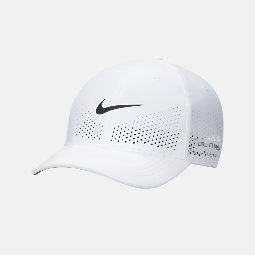 Nike Dri-FIT ADV Club Structured Swoosh Cap -White/Black