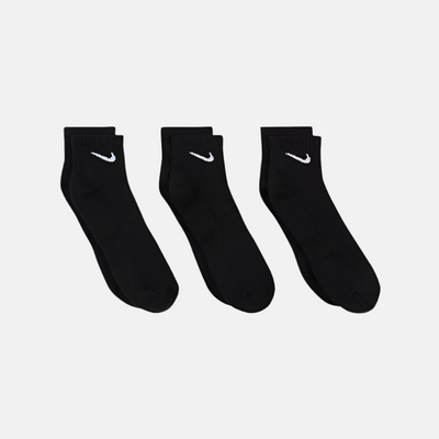 Nike Everyday Cushioned Training Ankle Socks (3 Pairs) -Black/White