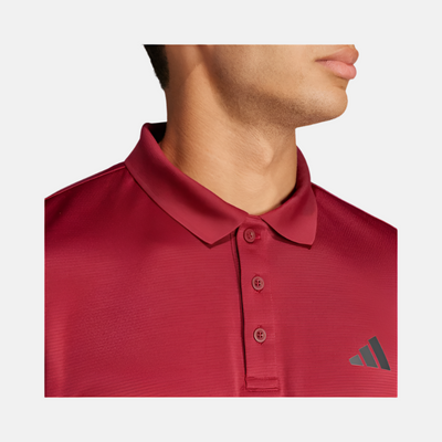 Adidas Train Essentials Men's Training Polo T-shirt -Collegiate Burgundy