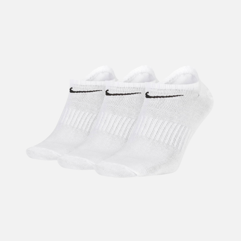 Nike Everyday Lightweight Training No-Show Socks (3 Pairs) -White/Black