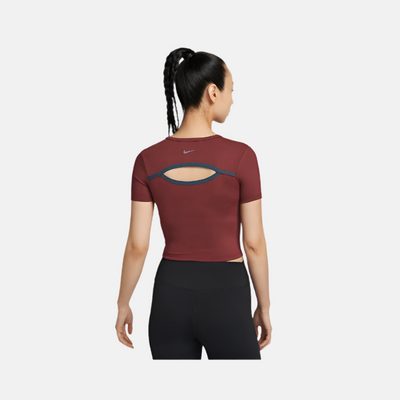 Nike One Fitted Dri-FIT Women's Short-Sleeve Top - Dark Team Red/Armoury Navy/Black