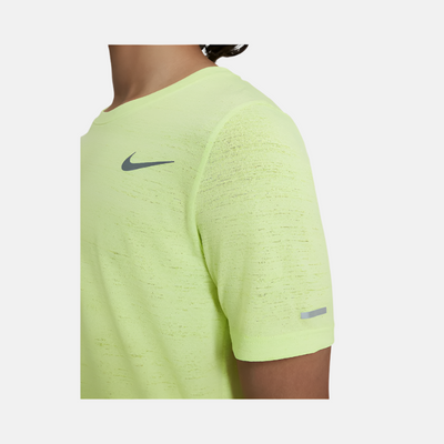 Nike Dri-FIT Miler Older Kids Boy Training Top -Light Lemon Twist