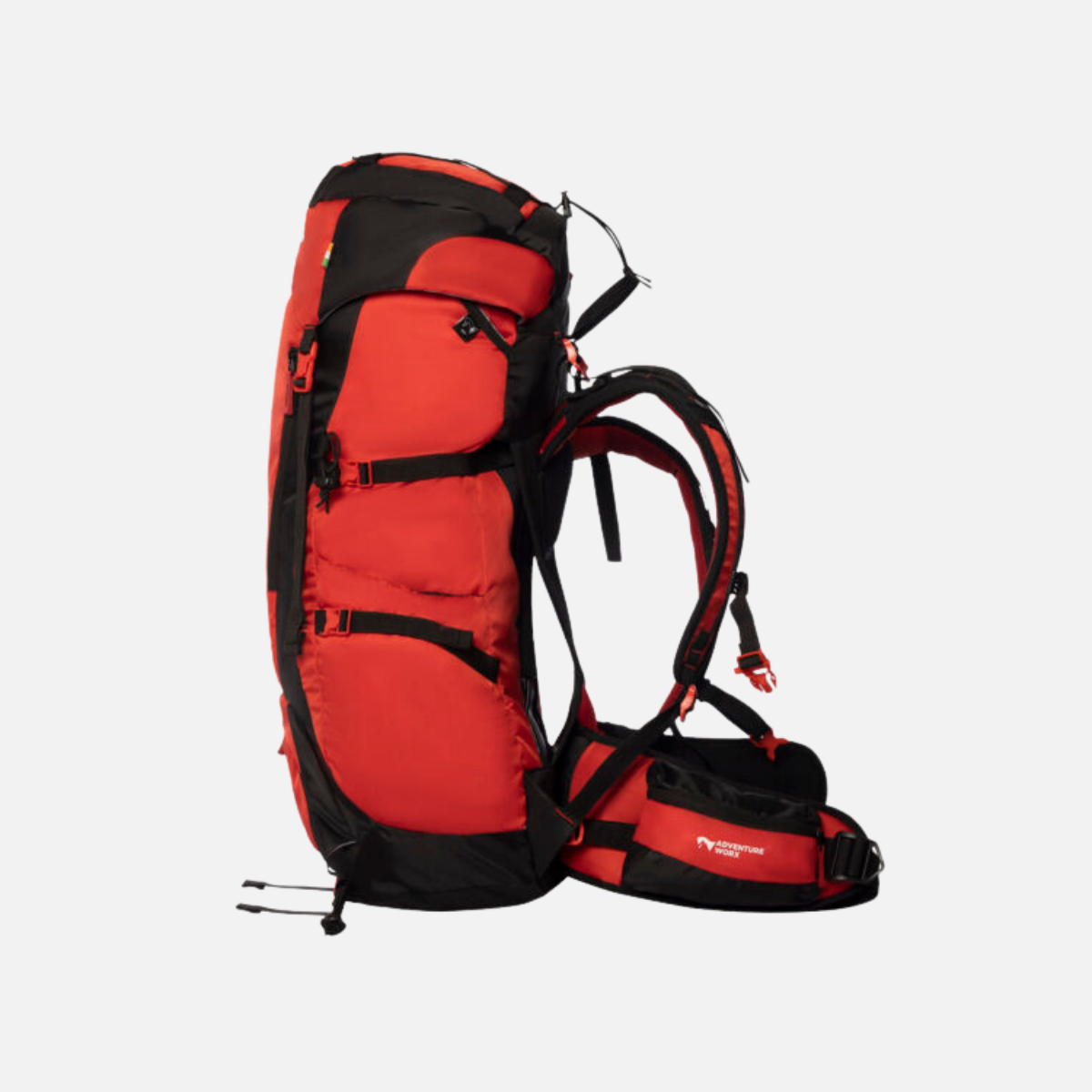 Adventure Worx Xplore 55 L Camping Rucksack –Red/Calendula/Blue