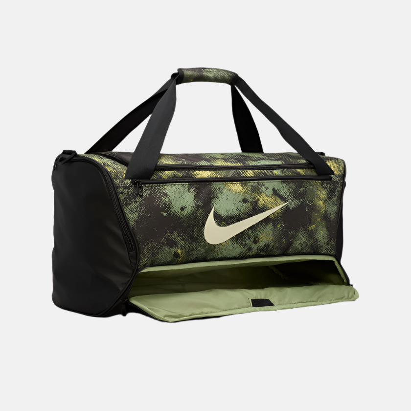 Nike Brasilia Duffel Bag 60L -Oil Green/Black/Coconut Milk