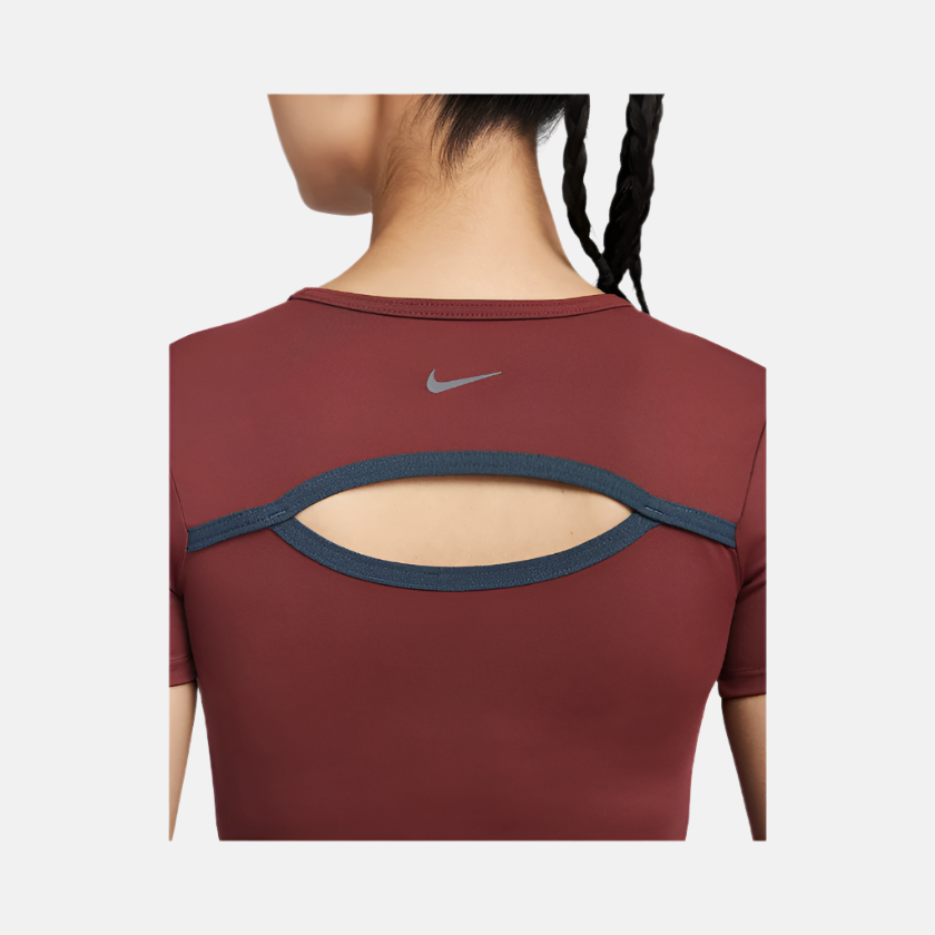 Nike One Fitted Dri-FIT Women's Short-Sleeve Top - Dark Team Red/Armoury Navy/Black