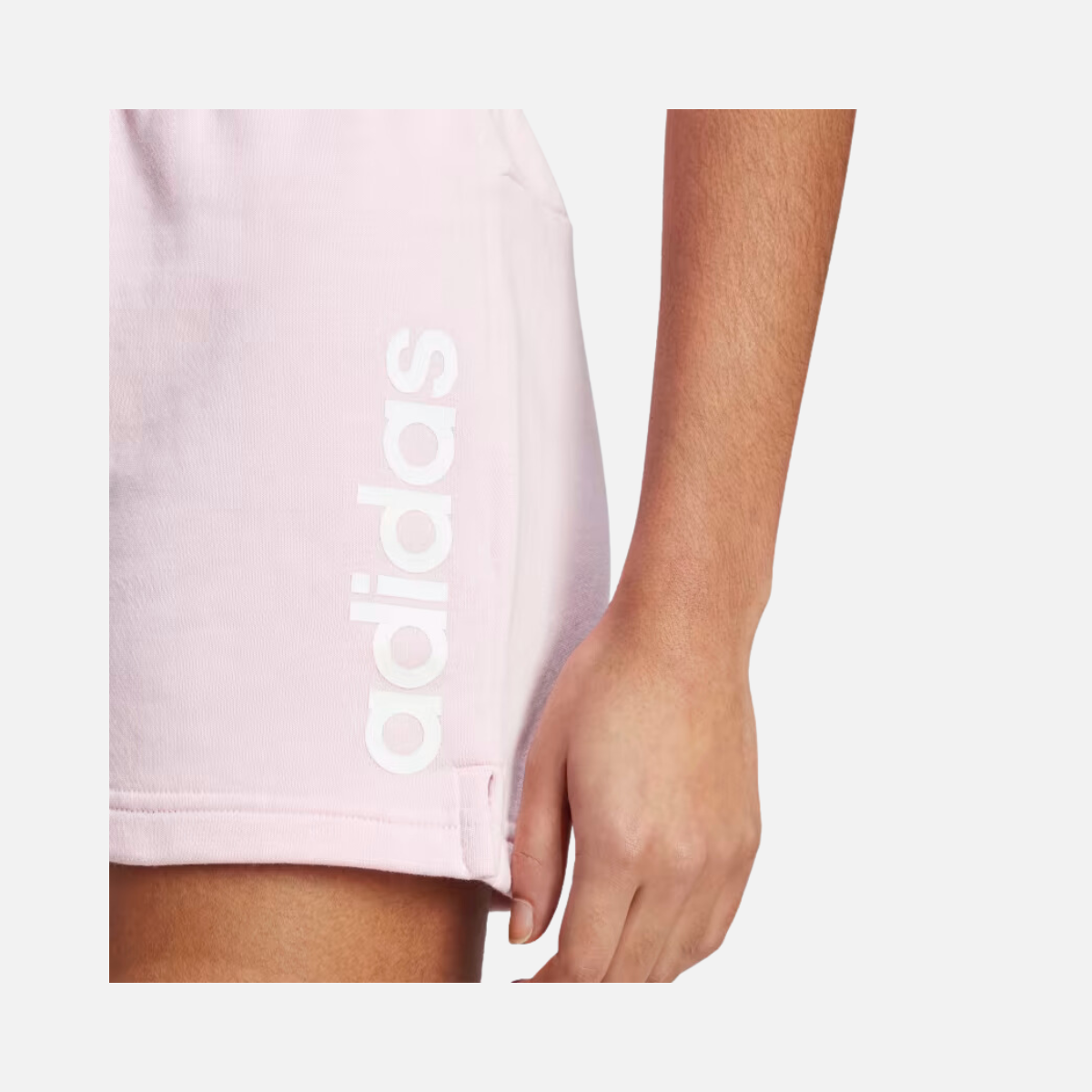 Adidas Essential Linear French Terry Women's Short -Clear Pink/White