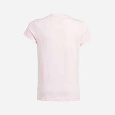 Adidas Essentials Big Logo Kids Girls Cotton T-shirt (7-15 Year) -Clear Pink/White